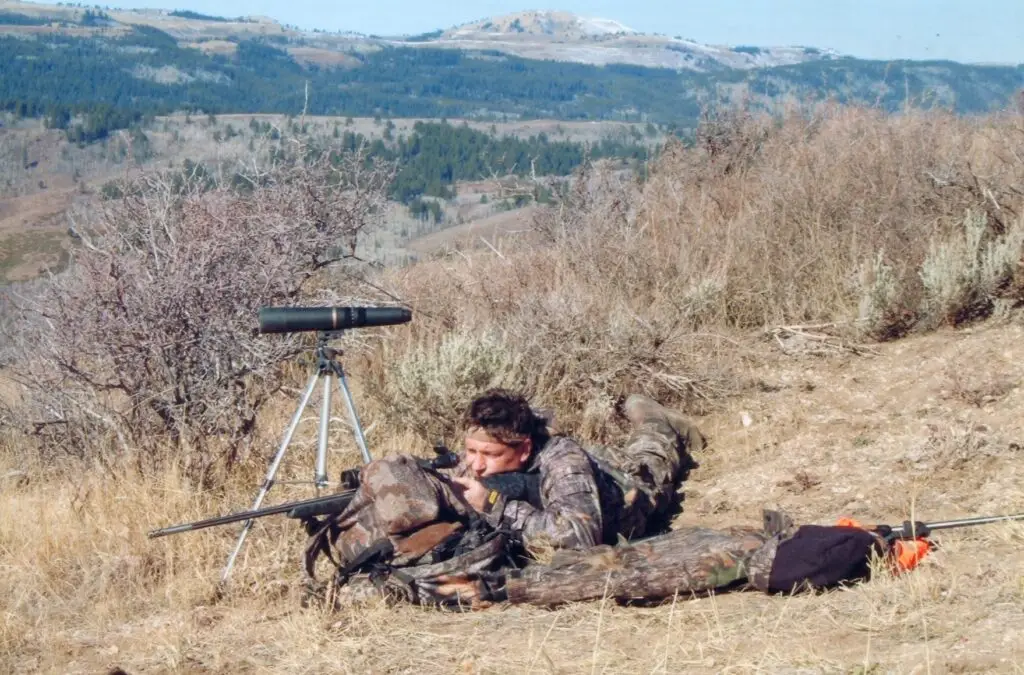 glassing on a mountain hunting