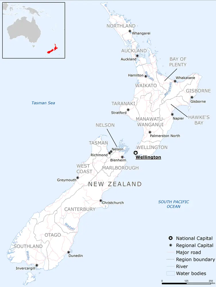 new zealand map